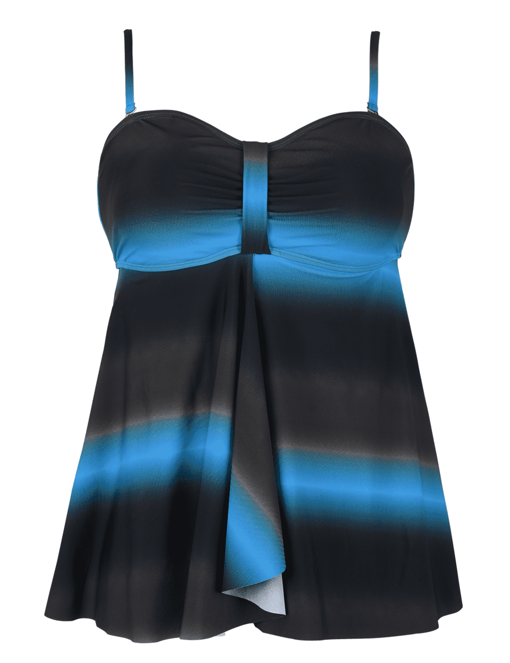 Hilor Women's Flyaway Tankini Top Bandeau Swimsuit Flowy Bathing Suit