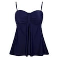 thumbnail image 1 of Hilor Women's Flyaway Tankini Top Bandeau Swimsuit Flowy Bathing Suit Tummy Control Swimwear, 1 of 2