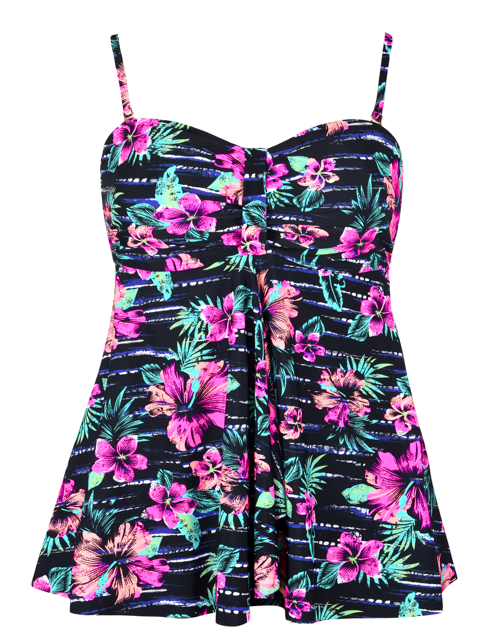 Hilor Women's Flyaway Tankini Top Bandeau Swimsuit Flowy Bathing Suit