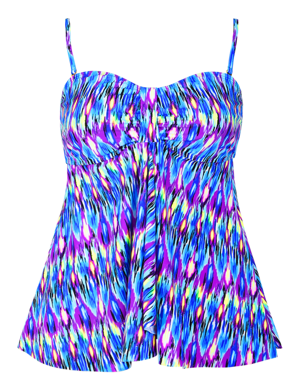 Hilor Women's Flyaway Tankini Top Bandeau Swimsuit Flowy Bathing Suit