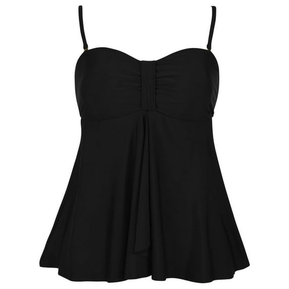 Hilor Women's Flyaway Tankini Top Bandeau Swimsuit Flowy Bathing Suit