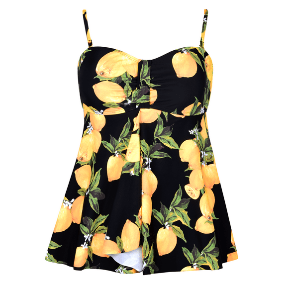 Hilor Women's Flyaway Tankini Top Bandeau Swimsuit Flowy Bathing Suit