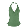 thumbnail image 1 of Hilor Women's Halter Swim Tops Front Twist Swimwear Shirred Tankini Top Swimsuit Top, 1 of 6