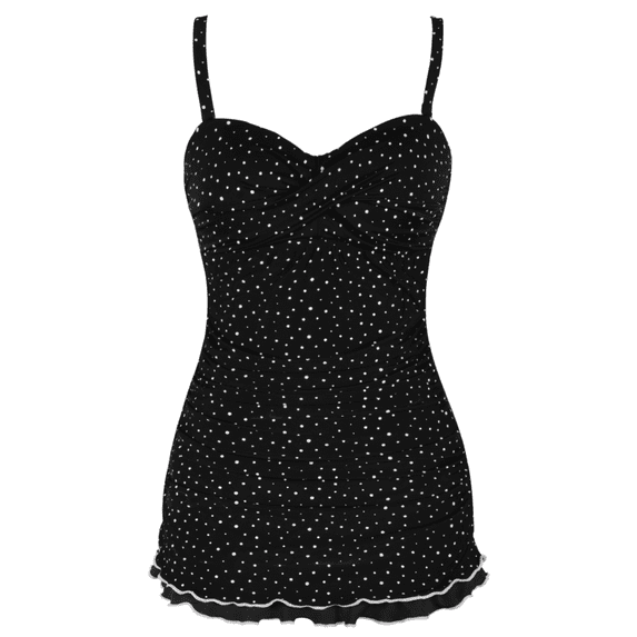 Hilor Women's One Piece Swimsuits Tummy Control Swimwear Ruffle Swimdress with Built in Swim Brief