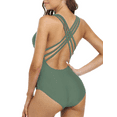 thumbnail image 1 of Hilor Women's One Piece Swimsuits V Neck Tummy Control Swimwear Multi Strap Cross Back Bathing Suits Monokini, 1 of 7