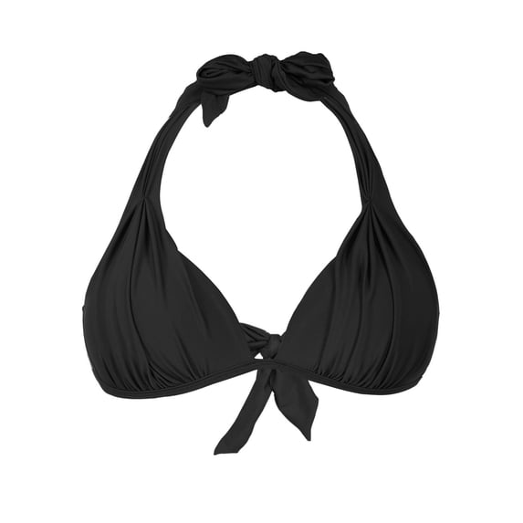 Hilor Women's Push up Halter Bikini Top Ruched Swim Top Bra