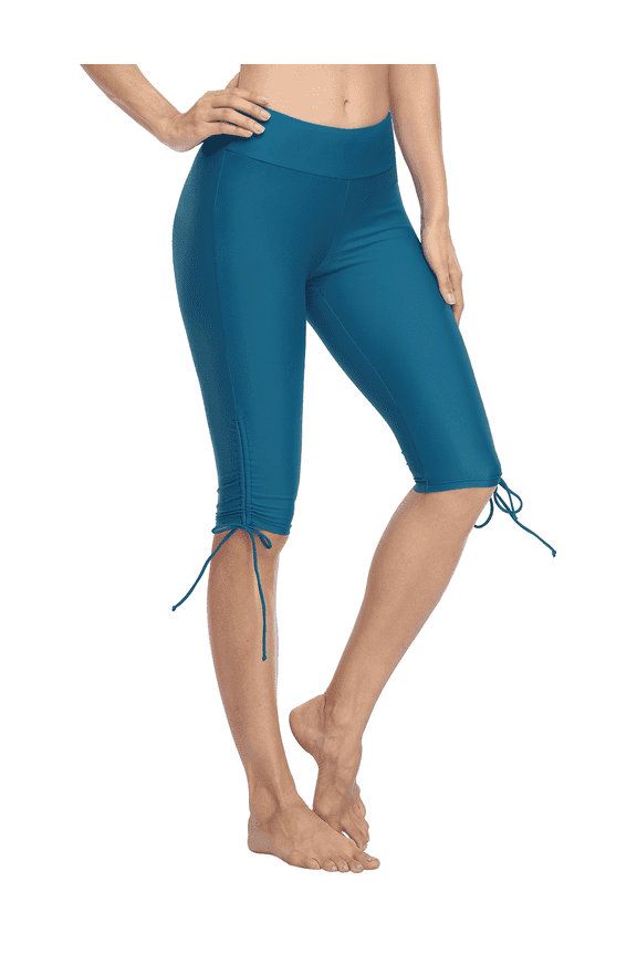 Women's Rash Guard Board Shorts UPF50+ Sports Capris Swim Bottom Skinny Surfing Tights Leggings