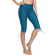 Hilor Women's Rash Guard Board Shorts UPF50+ Sports Capris Swim Bottom Skinny Surfing Tights Leggings