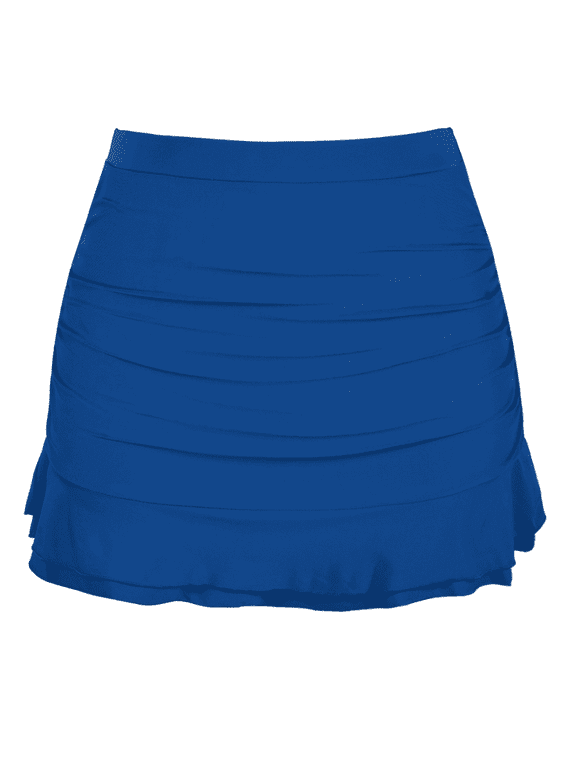 Women's Skirted Bikini Bottom High Waisted Swim Bottom Shirred Ruffle Swim Skirt