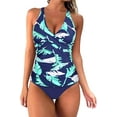 thumbnail image 1 of Hilor Women's Tankini Bathing Suits Front Twist V Neck Swimsuit Two Piece Tummy Control Swimwear, 1 of 7