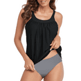 thumbnail image 1 of Hilor Women's Tankini Swimsuits Tummy Control Two Piece Bathing Suits Loose Fit Tankini Set, 1 of 7