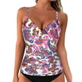 thumbnail image 1 of Hilor Women's Tankini Tops Shirred Ruffled Swimsuits V Neck Swimwear Top, 1 of 6