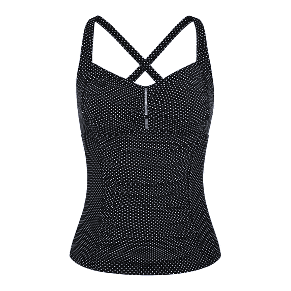 Hilor Women's Tankini Tops Shirred Tummy Control Swimsuits Cross Back Tankini Swimwear Tops