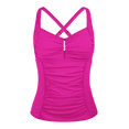 thumbnail image 1 of Hilor Women's Tankini Tops Shirred Tummy Control Swimsuits Cross Back Tankini Swimwear Tops, 1 of 6
