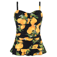 thumbnail image 1 of Hilor Womens 50's Retro Ruched Tankini Tops Ruffle Hem Swimsuit Tops, 1 of 6