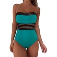 thumbnail image 1 of Hilor Womens Bandeau One Piece Bathing Suits Tummy Control Swimsuit Halter Swimwear Monokini, 1 of 9