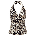 thumbnail image 1 of Hilor Womens Bathing Suit Tops Plunging V Neck Halter Tankini Top, 1 of 6
