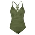 thumbnail image 1 of Hilor Womens Halter One Piece Bathing Suits Macrame Back Swimsuits Tummy Control Swimwear, 1 of 9