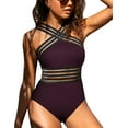 thumbnail image 1 of Hilor Womens One Piece Swimsuits Front Crossover Bathing Suits Hollow Swimwear Monokinis, 1 of 9
