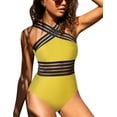 thumbnail image 1 of Hilor Womens One Piece Swimsuits Front Crossover Bathing Suits Slimming Mesh Swimwear, 1 of 9