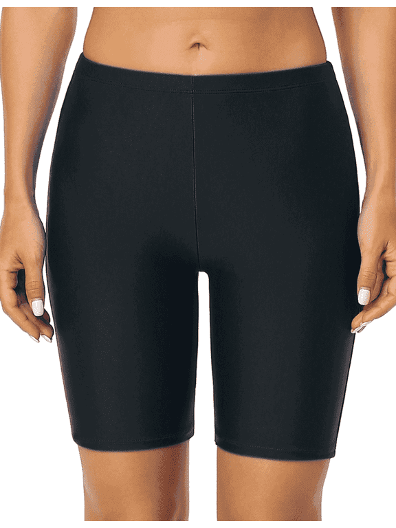 Womens Plus Size Swim Shorts Rash Guard Swim Bottom Active Sport Surf Shorts UV Long Bike Shorts