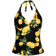 thumbnail image 1 of Hilor Womens Swimsuit Top Plunging V Neck Halter Swim Tops Shirred Tummy Control Tankini Top, 1 of 5