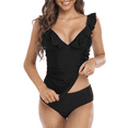 thumbnail image 1 of Hilor Womens Two Piece Bathing Suits Tummy Control Swimwsuit Ruffled V Neck Tankini Swimwear, 1 of 8