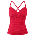 thumbnail image 1 of Hilor Womens Underwire Tankini Top Swimwear Twist V Neck Swimsuits Tummy Control Crossback Bathing Suits Top Only, 1 of 7