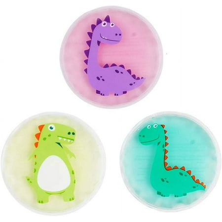 Hilph Kids Ice Packs for Boo Boos, Toddler Ice Packs Reusable Boo Boos Buddy Ice Packs Hot Cold Compress for Kids Injuries, Pain Relief, Bumps & Bruises (3 Packs) A-3 Dinosaurs
