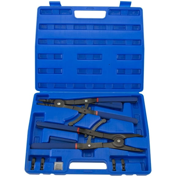 Hiltex 02016 16" Snap Ring Plier Set, 2 Piece | External and Internal Pliers | Straight, 45°, 90° Tips