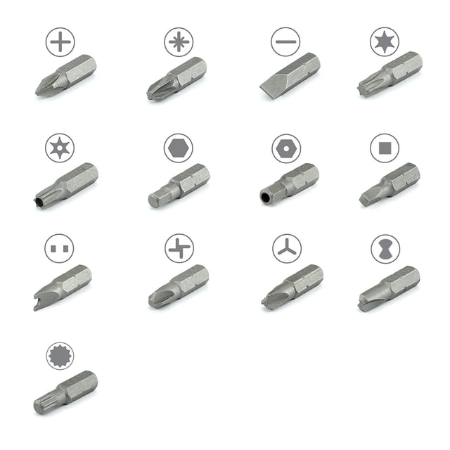 Hiltex 100pc Security Bit Set | Metric & SAE Tamper Proof Torx Star Hex ...