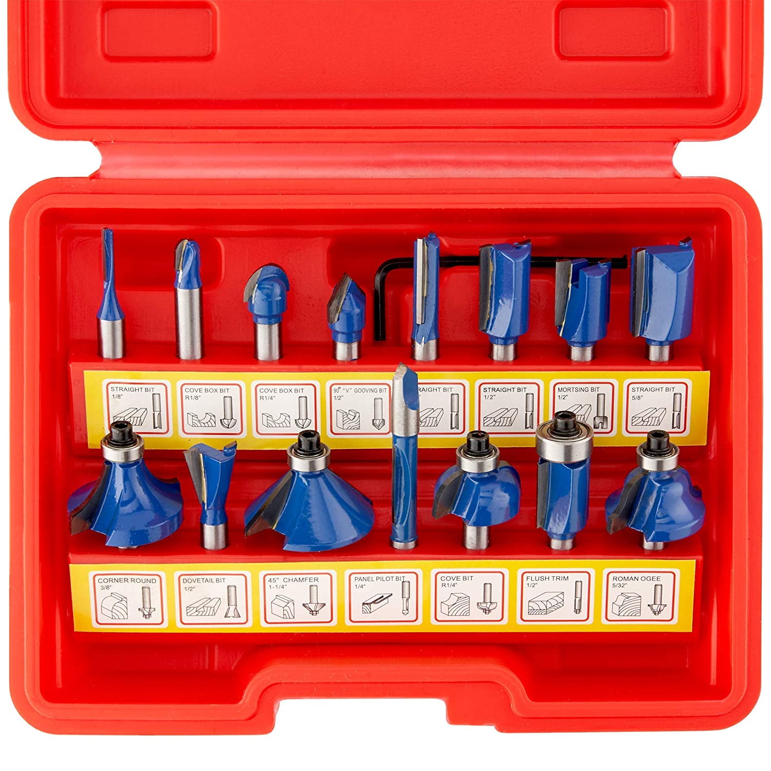 Hiltex 10108 tungsten carbide router bit set discount