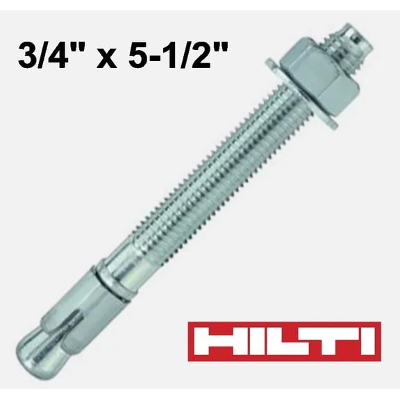 Hilti KB3 Expansion Anchor - Carbon Steel - 3/4" x 5-1/2" LT #282536 - Box of 10