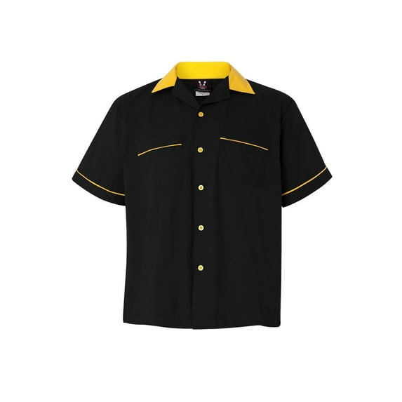 Hilton HP2244 GM Legend Bowling Shirt, M, Black/ Gold