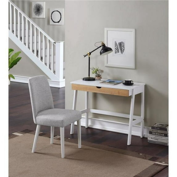 Hilton Desk, White & Natural