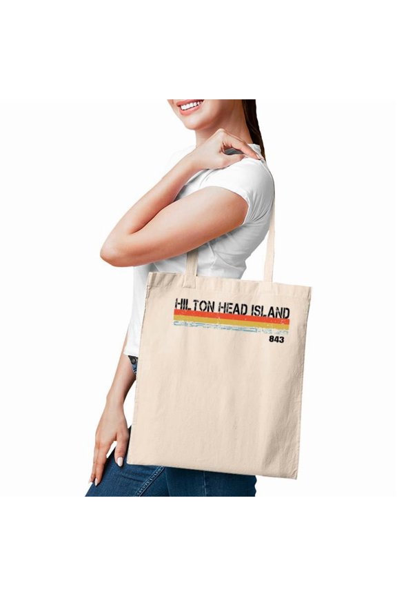 Hilton Head Island Sc Area Code 843 Stripes Tote Bag