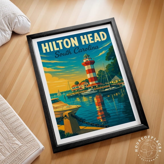 Hilton Head Island South Carolina Coastal Beach Nature Art, Unframed Paper Poster 8x10in