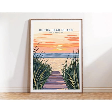 Hilton Head Island South Carolina Coastal Wall Art, Unframed Paper Print Size 8x12