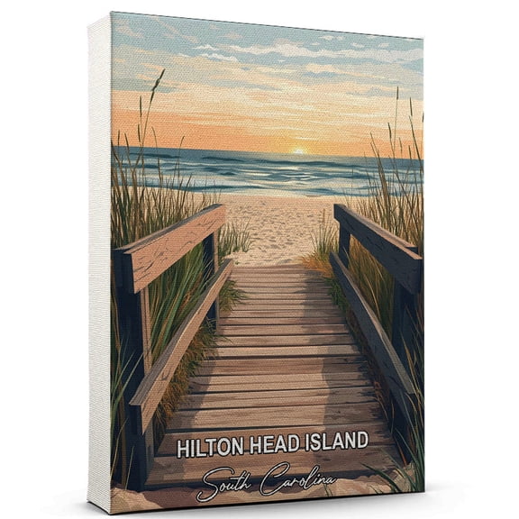 Hilton Head Island Travel Canvas Wall Art  South Carolina Canvas  Travel-Inspired Scene That Brings Peace, Color, and Culture Into Your Space