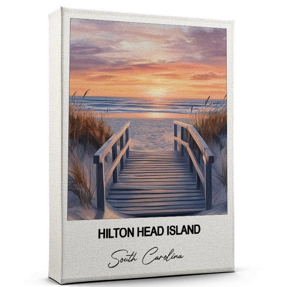 Hilton Head Island Travel Poster Canvas  South Carolina Canvas  Unique Gift Idea for Home, Office, or Living Space
