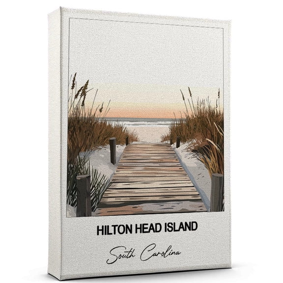 Hilton Head Island Travel Scenic Canvas Wall Art -South Carolina Canvas  Nature-Inspired Print for Bedroom, Living Room, or Office  Travel Gift