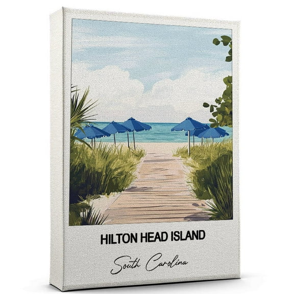 Hilton Head Island Travel Scenic Canvas Wall Art -South Carolina Canvas  Nature-Inspired Print for Bedroom, Living Room, or Office  Travel Gift