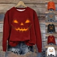 thumbnail image 1 of Hilzaten Casual Tops for Women Crew Neck Print Long Sleeve Hoodless Pullover Sweatshirt for Women, 1 of 4