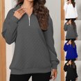 thumbnail image 1 of Hilzaten Loosse Sweatshirt for Women Drop Shoulder Pullover Solid Womens Collared Sweatshirt, 1 of 9
