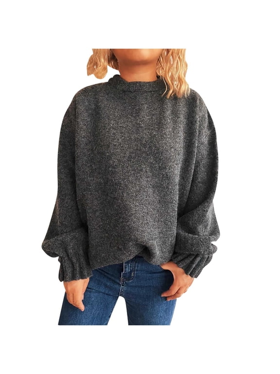 Women's Crew Neck sweater knit Long Sleeve Comfortable Versatile Everyday Essential