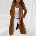 thumbnail image 1 of Hilzaten Women's Long Sleeve Wool Coat Regular Button Solid, 1 of 7