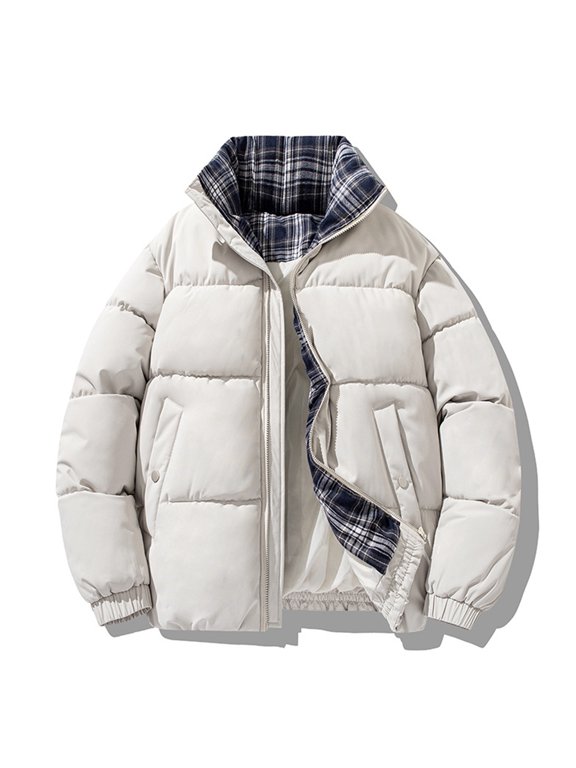 Women's Loose Fit Jacket - Multi-Pocket Zipper Solid