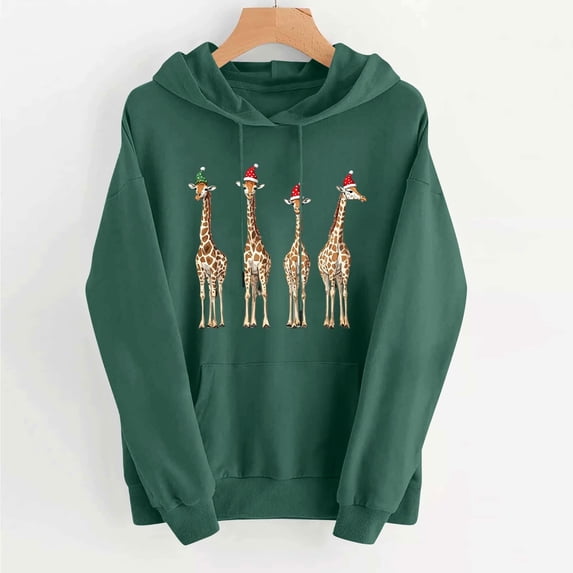 Hilzaten Womens Graphic Tops Long Sleeve Casual Pullover Loosse Hoodie Sweatshirts for Women
