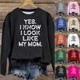 thumbnail image 1 of Hilzaten Womens Sweatshirt Long Sleeve Pullover Crew Neck Drop Shoulder Graphic Sweatshirt for Women, 1 of 4
