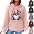 thumbnail image 1 of Hilzaten Womens Sweatshirt Long Sleeve Pullover Graphic Kangaroo Pocket Hooded Drop Shoulder Sweatshirt for Women, 1 of 7
